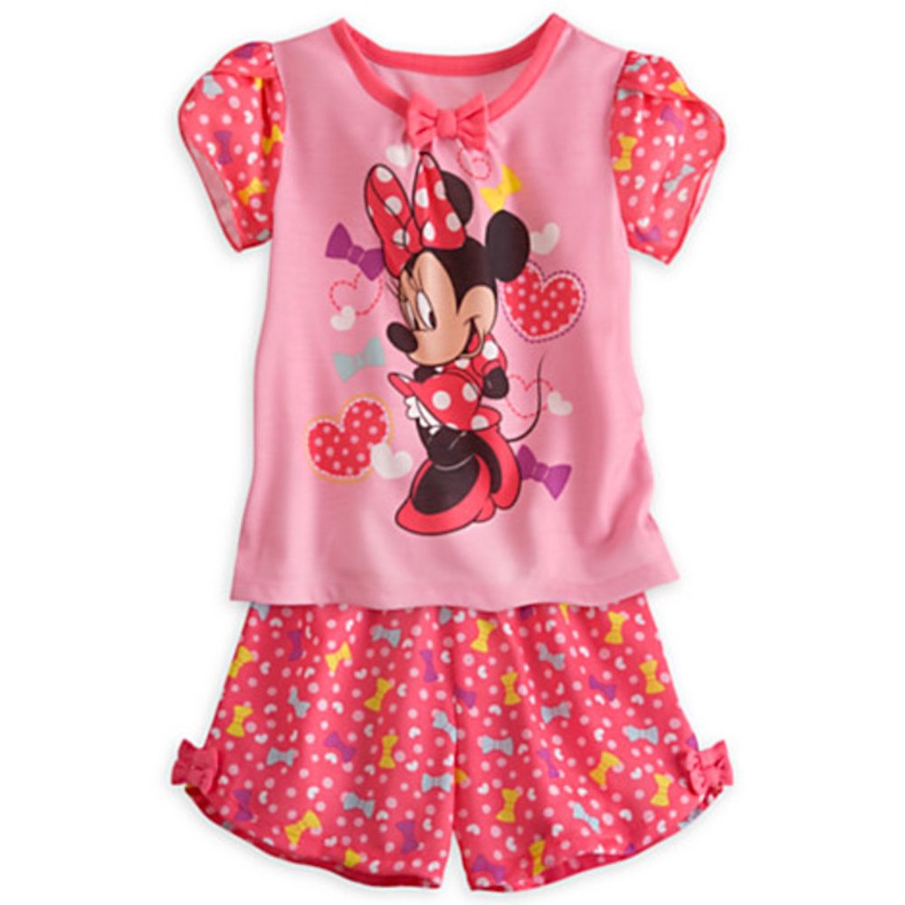 Disney Store Minnie Mouse Shorts Sleep Set for Girls NWT